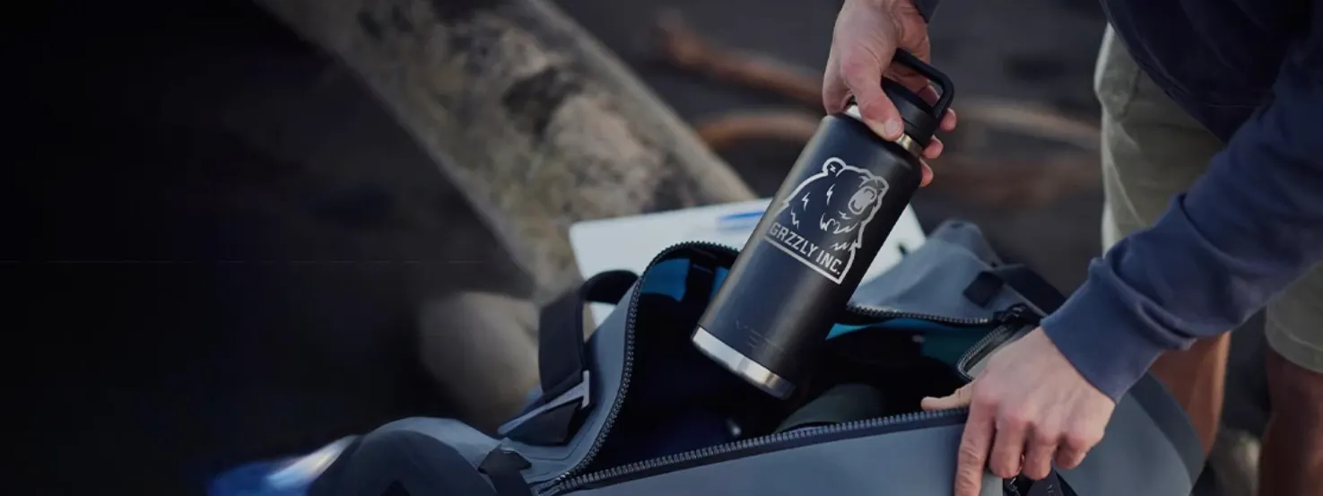 Yeti bottle with custom engraved logo