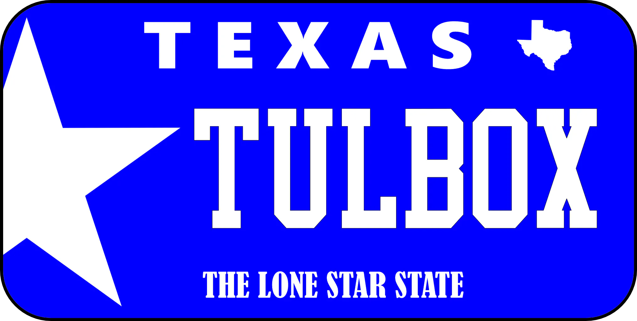 Tulbox Logo Texas Plate