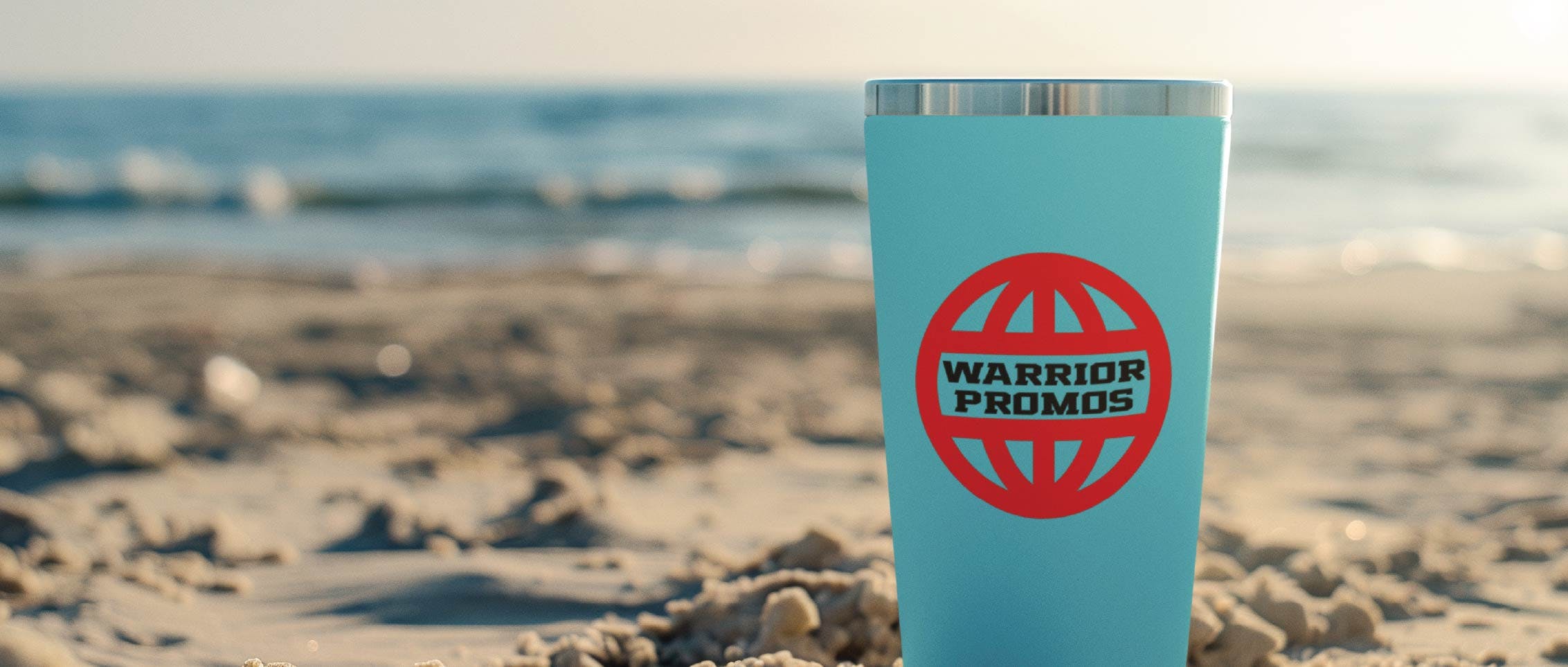 Custom tumbler with a beach background