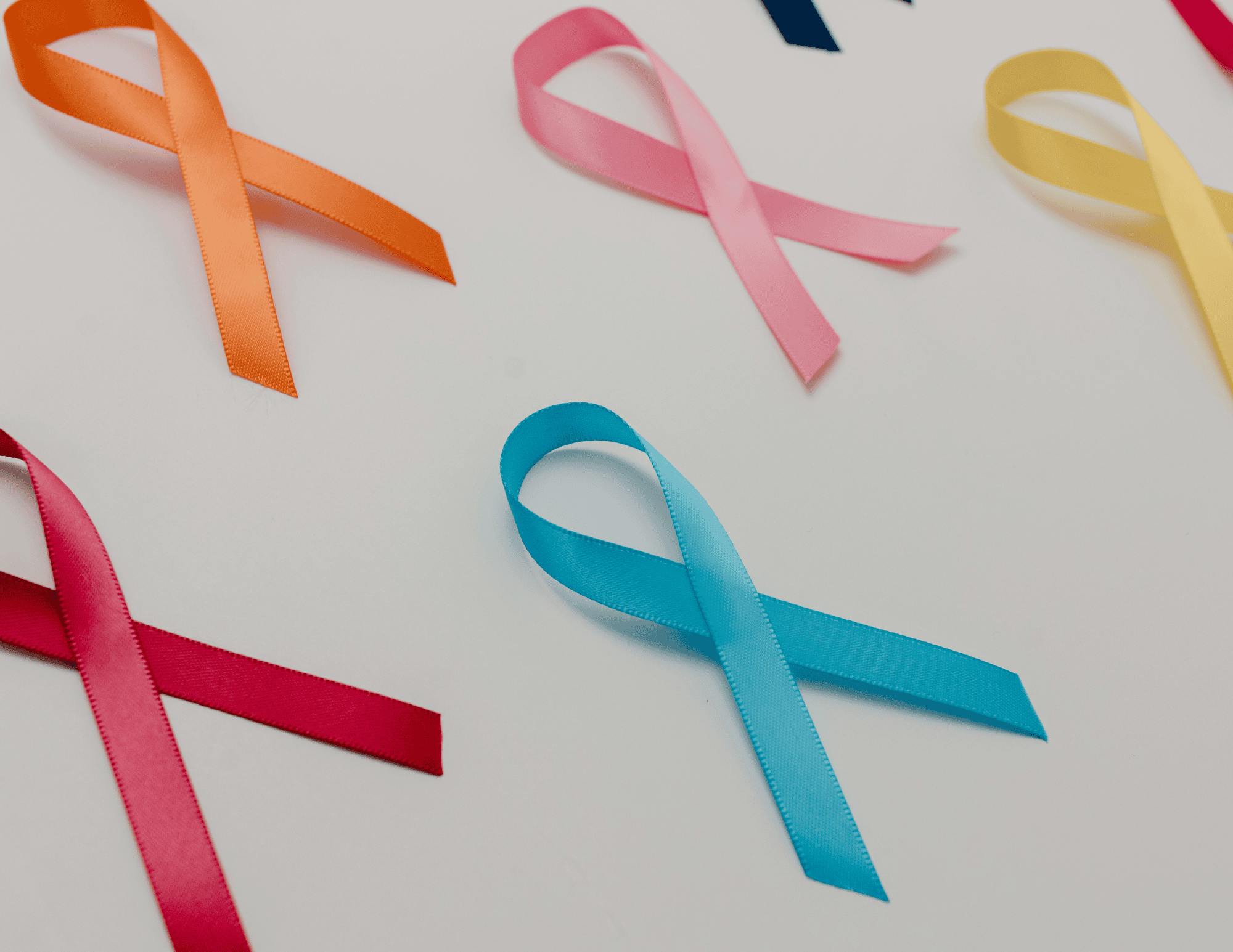 Awareness ribbons in different colors