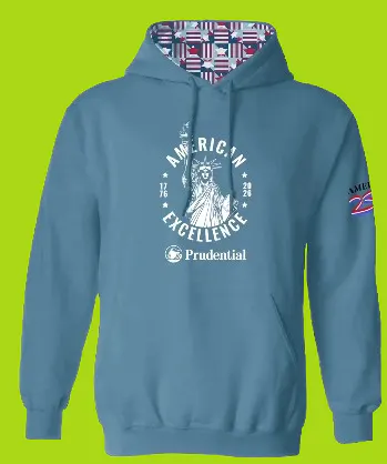 Blue hoodie on green background