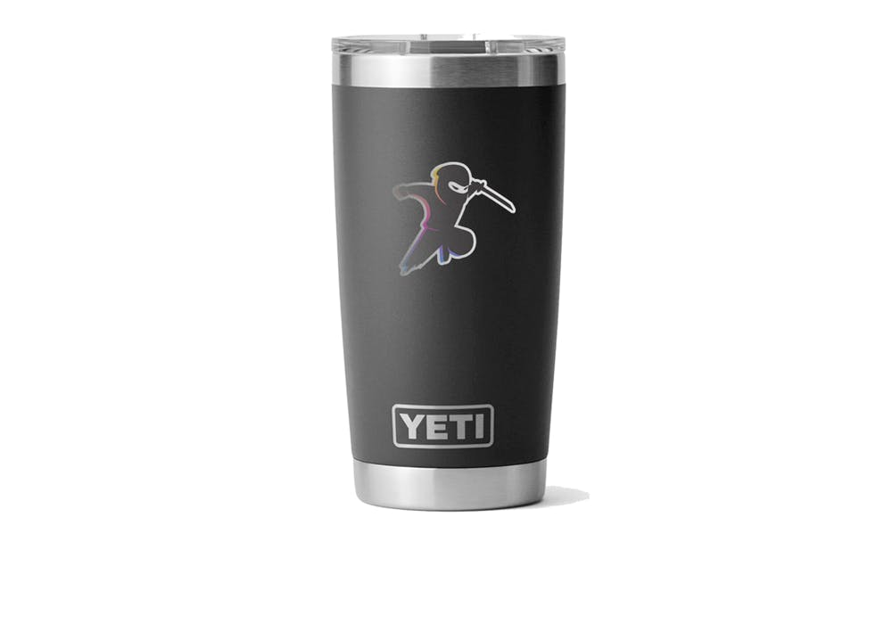 black Yeti tumbler with laser engraving