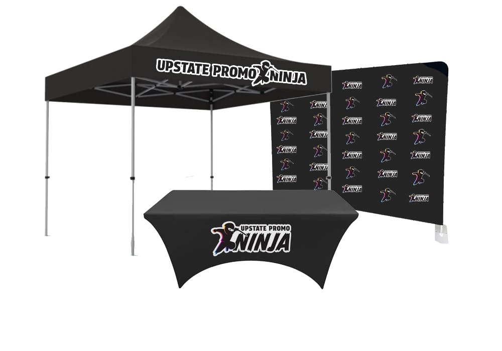 custom promotional trade show display table cover display wall and tent