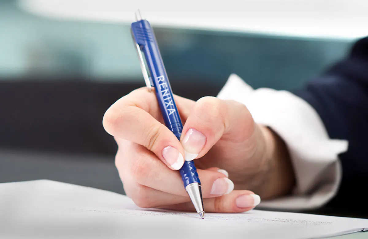 logoed pen