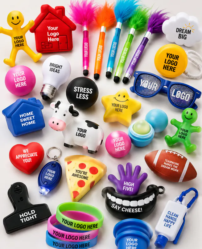 A selction of fun giveaway promotional products