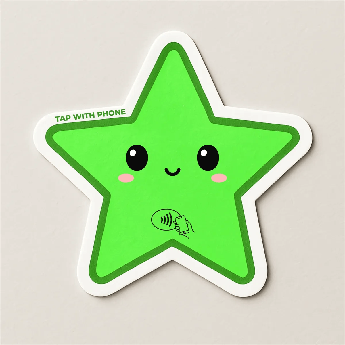 star shaped green sticker
