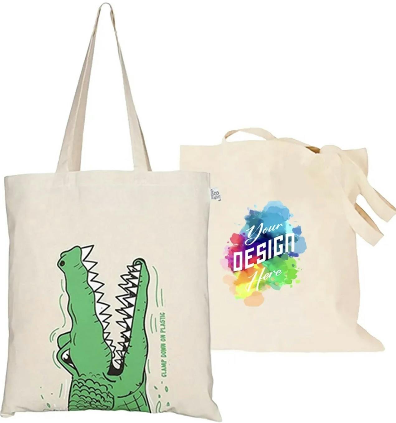 7 Oz Cotton Canvas Tote Bag USA Decorated 15 X 16