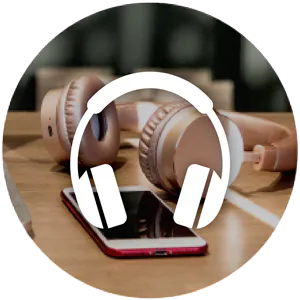 headphones on a table