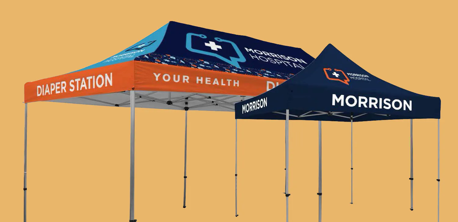 Example Canopies and tents on display