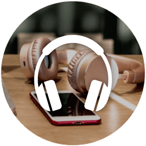 headphones on a table